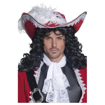Sombrero de Pirata de color Rojo para Adulto