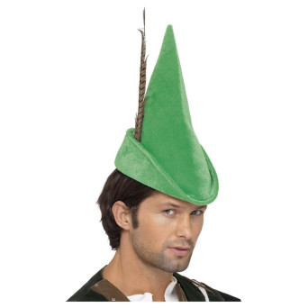 Gorro de Robin Hood Deluxe con Pluma para Adulto
