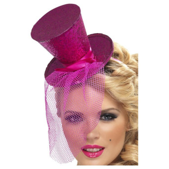 Mini Chistera de color Rosa con Redecilla para Adulto