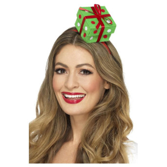 Diadema de Regalo de Navidad de color Verde para Adulto