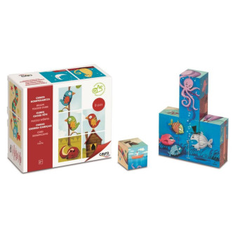 Pack de 9 Cubos Rompecabezas de Madera