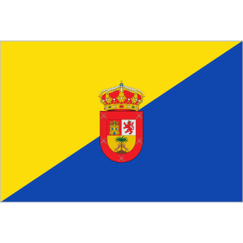 Bandera de Gran Canaria Con Escudo de Poliéster Microperforada Reforzada