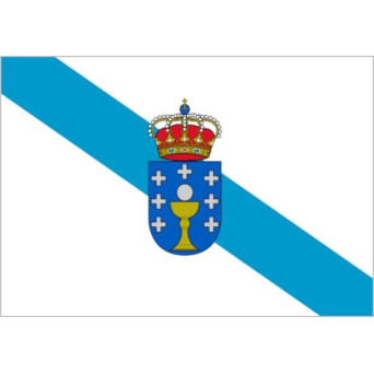 Bandera de Galicia Con Escudo de Poliéster Microperforada Reforzada