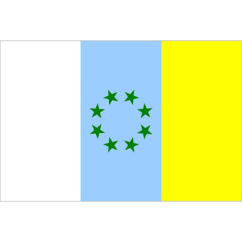 Bandera de Estrellas Verdes Canaria de Poliéster Microperforada Reforzada