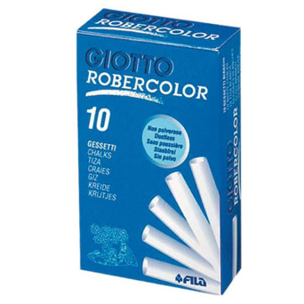 Tiza Redonda 10 Unidades de color Blanco Marca Giotto