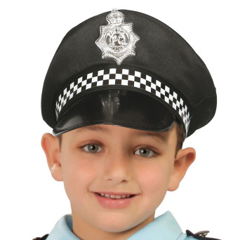 Gorro de Policía de color Negro Infantil