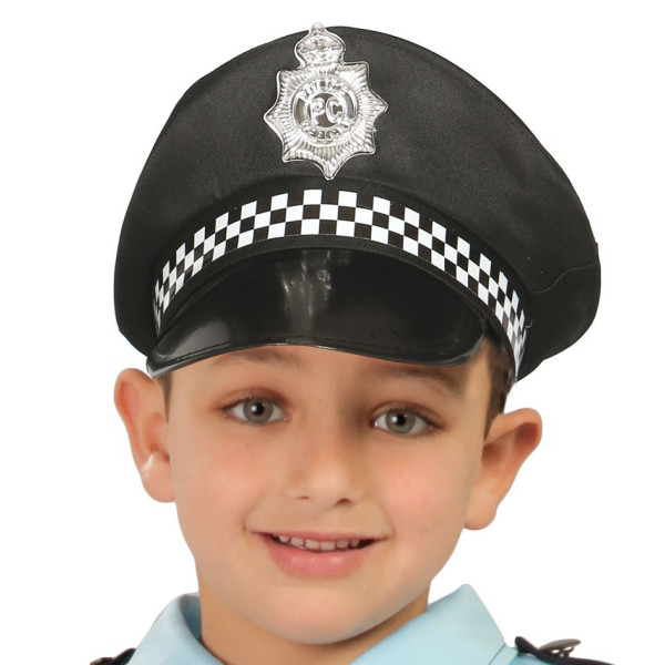 Gorro de Policía de color Negro Infantil