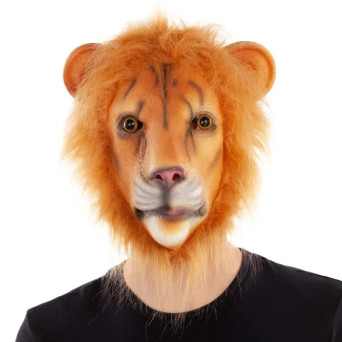 Máscara de León con Pelo para Adulto