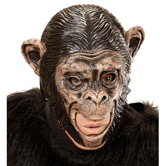 Máscara de Chimpancé Boca Abierta para Adulto