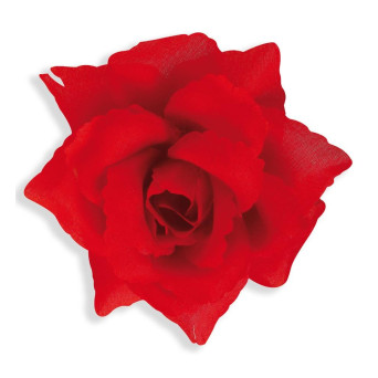 Pinza de Pelo en Forma de Rosa de color Rojo de 10 Centímetros
