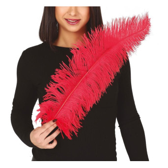 Pluma de Avestruz de 50 Centímetros de color Rojo