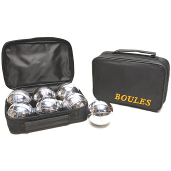 Juego de Petanca con 6 Bolas de Acero Cromado